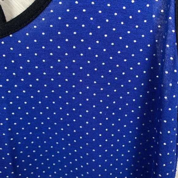 Blue, white, black, with silver Polka dots tank - Picture 3 of 6